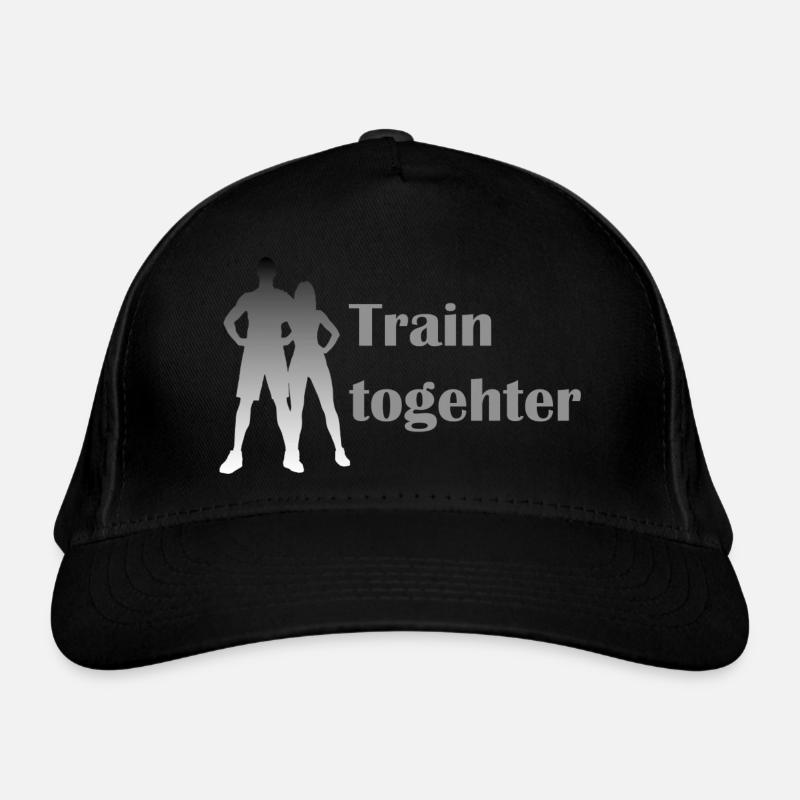 Train together - Sports - Bio-Baseballkappe - Schwarz