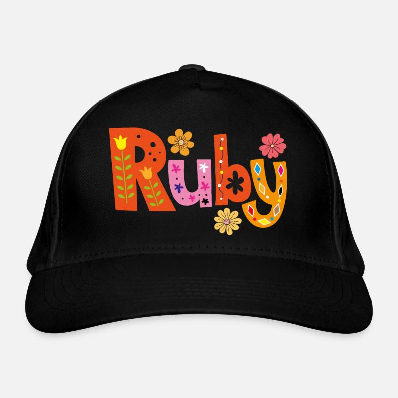 Personalisierter Ruby-Name Bio-Baseballkappe