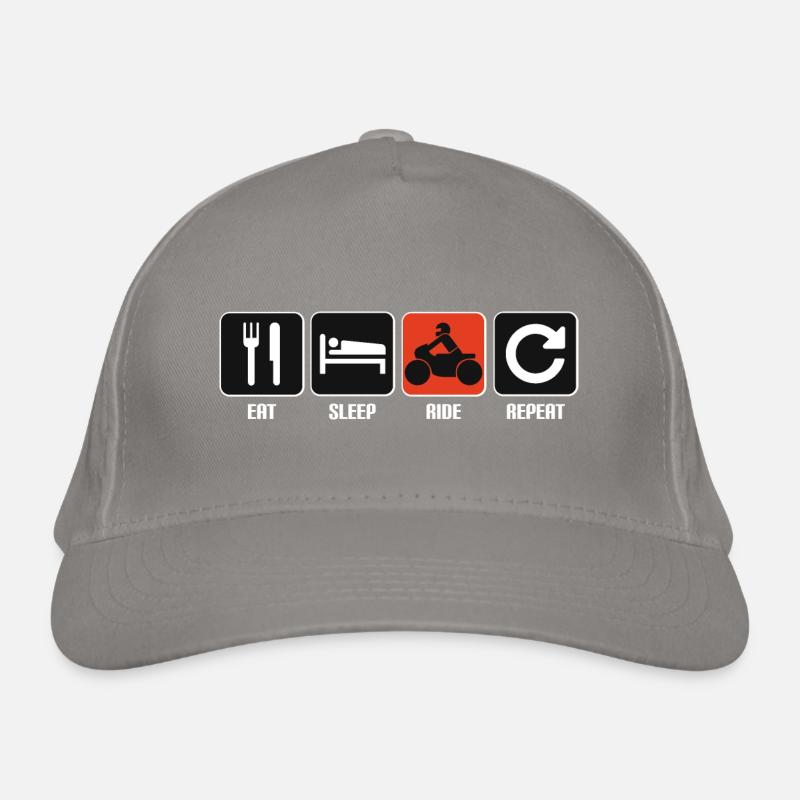 Motorcycle graphics - eat, sleep, ride, repeat Organic Baseball Cap