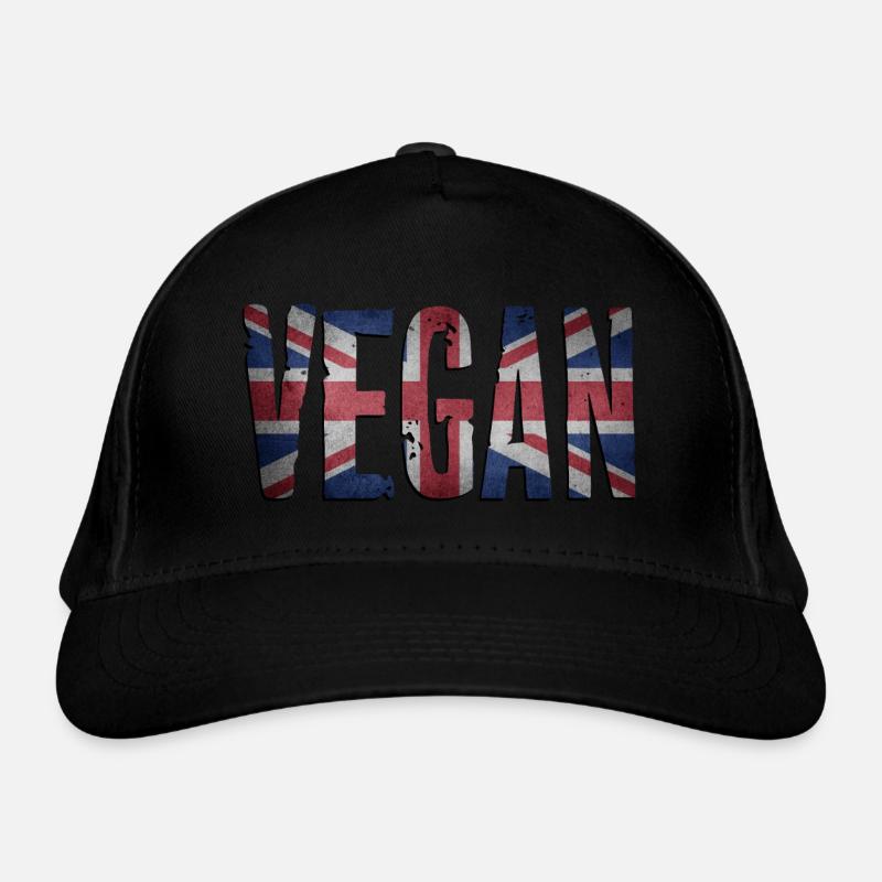VEGAN - Drapeau du Royaume-Uni - Vintage Casquette classique bio
