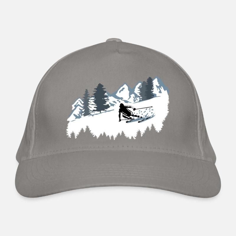 Skiers and mountains - skiing, skiing Organic Baseball Cap
