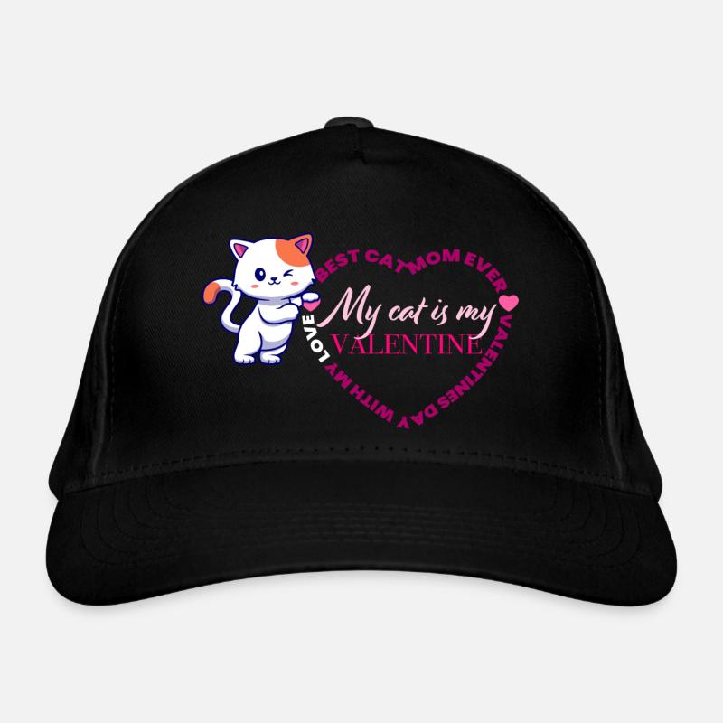 Valentine's Cat Organic Baseball Cap