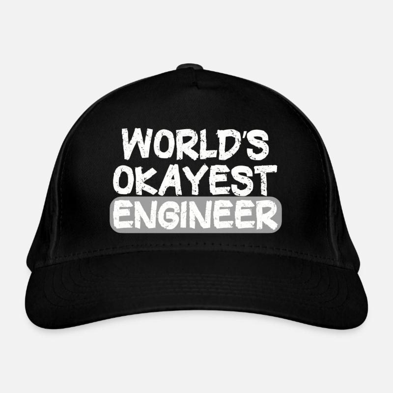 World's Best Engineer Bold Statement - Organic Baseball Cap - black