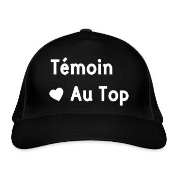 Témoin au top - Casquette classique bio - noir - Devant