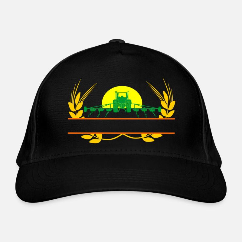 Farm tractor sunset Organic Baseball Cap
