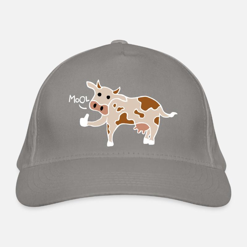 Mool / Cool Cow Daumen hoch (Weiß) Bio-Baseballkappe