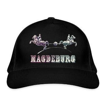 Magdeburg | Otto von Guericke's Hemisphere Experiment - Organic Baseball Cap - black - Front