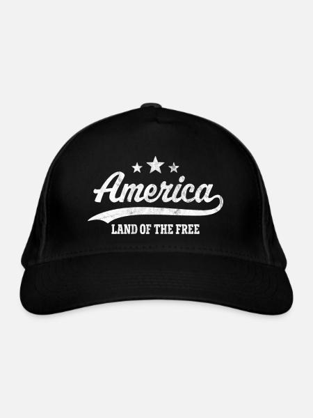 Amerika Land der Freiheit - Bio-Baseballkappe - Schwarz - Vorne