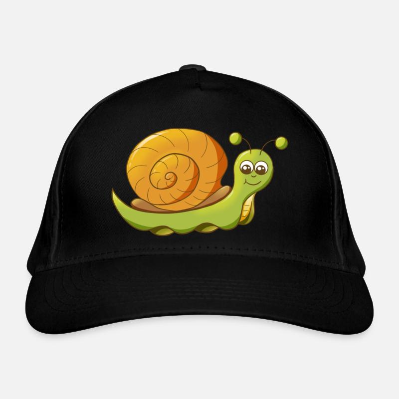 niedlich lächelnde Comic Schnecke Bio-Baseballkappe