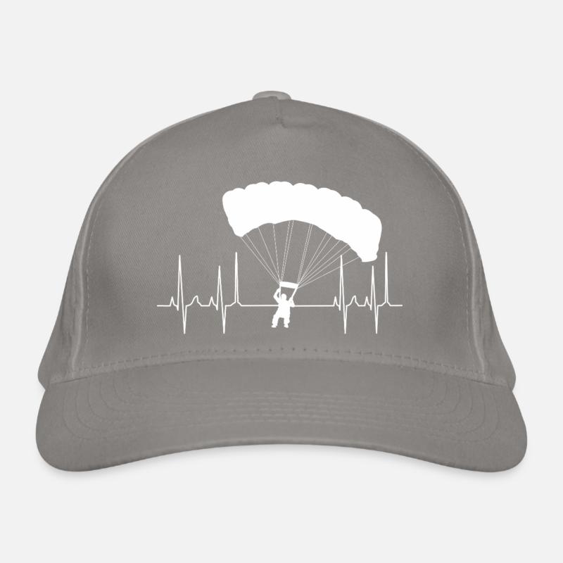 Cardiogram Paraglider White Organic Baseball Cap