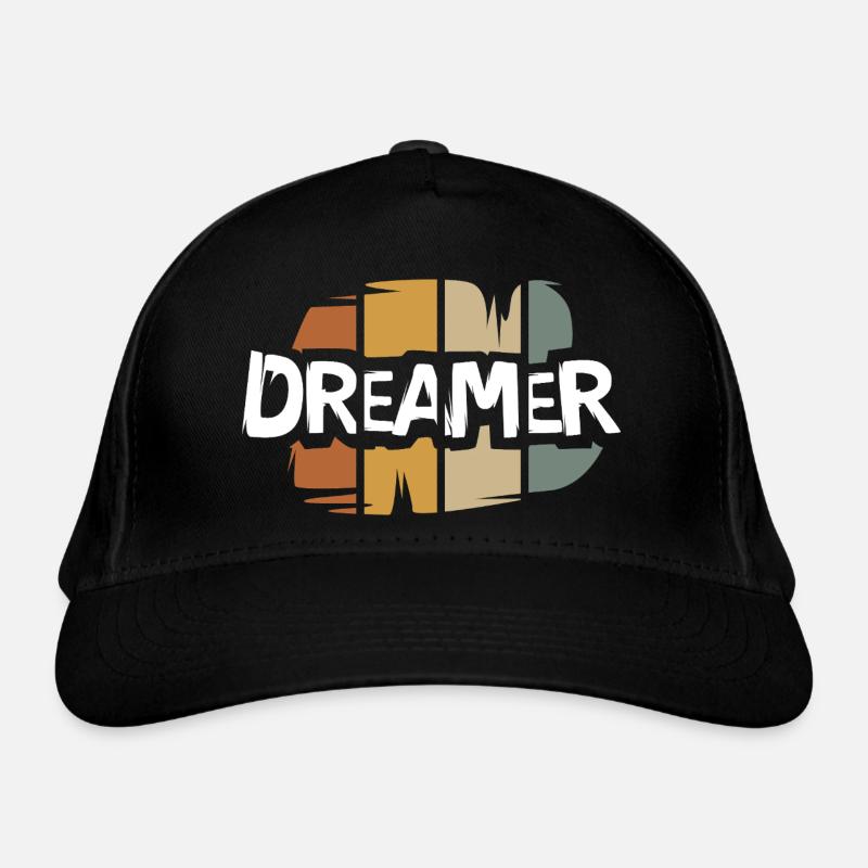 lettrage vintage Dreamer - logo d’artiste rétro - Casquette classique bio - noir