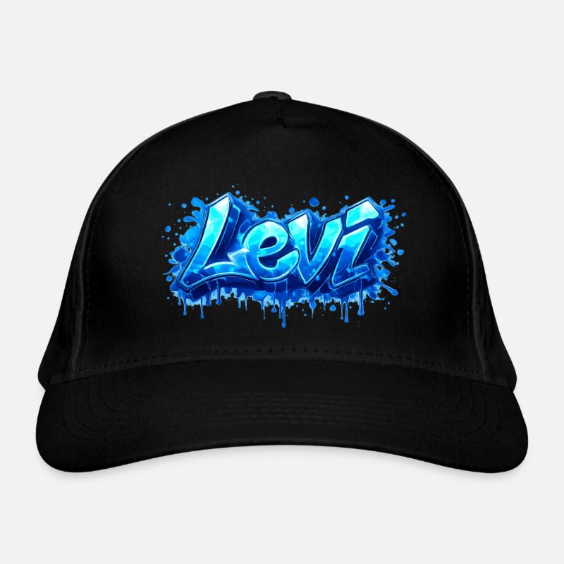 LEVI GRAFFITI NAME FOR PERFECT GIFT PRINTABLE - Organic Baseball Cap - black