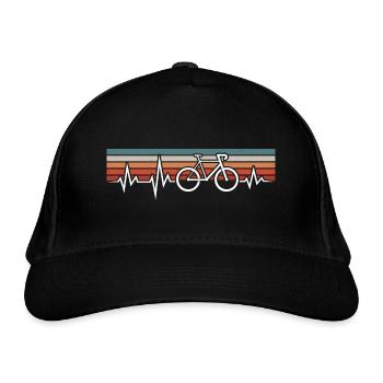 HEARTBEAT CYCLING VÉLO DE ROUTE VÉLO DE GRAVIER CYCLISTE - Casquette classique bio - noir - Devant