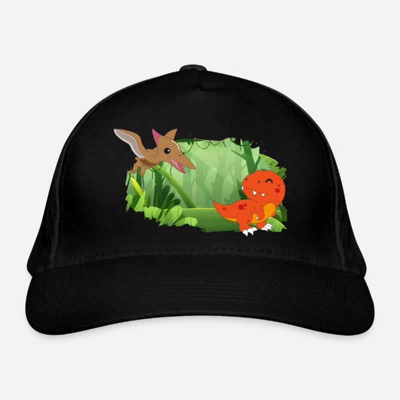 Dinosaurs in the Forest Organic Baseball Cap