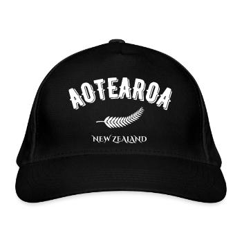 Aotearoa Neuseeland - Bio-Baseballkappe - Schwarz - Vorne