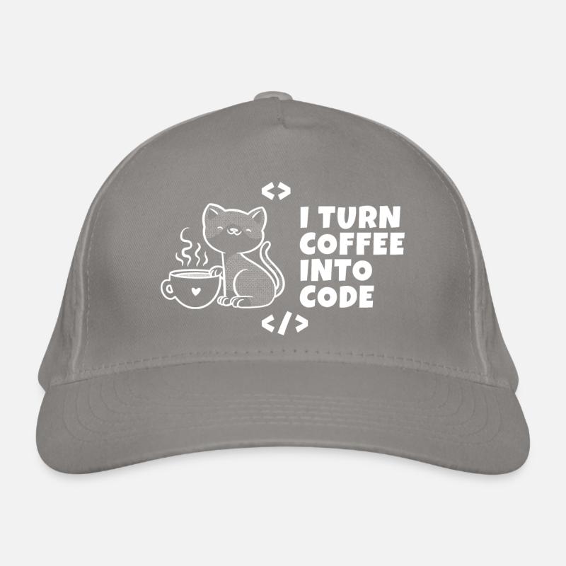 I turn coffee into code Programmierer Entwickler Bio-Baseballkappe