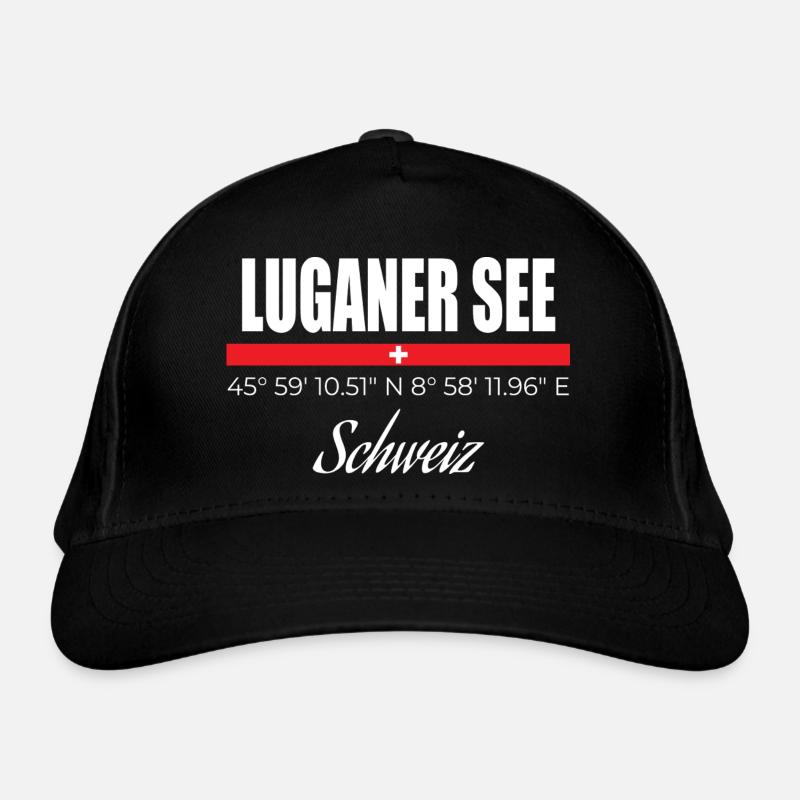 Lac de Lugano - Casquette classique bio - noir