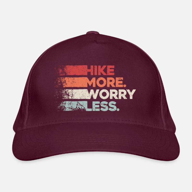 Randonnée Plus Souciez-vous moins. Conception de randonnée pédestre Casquette classique bio