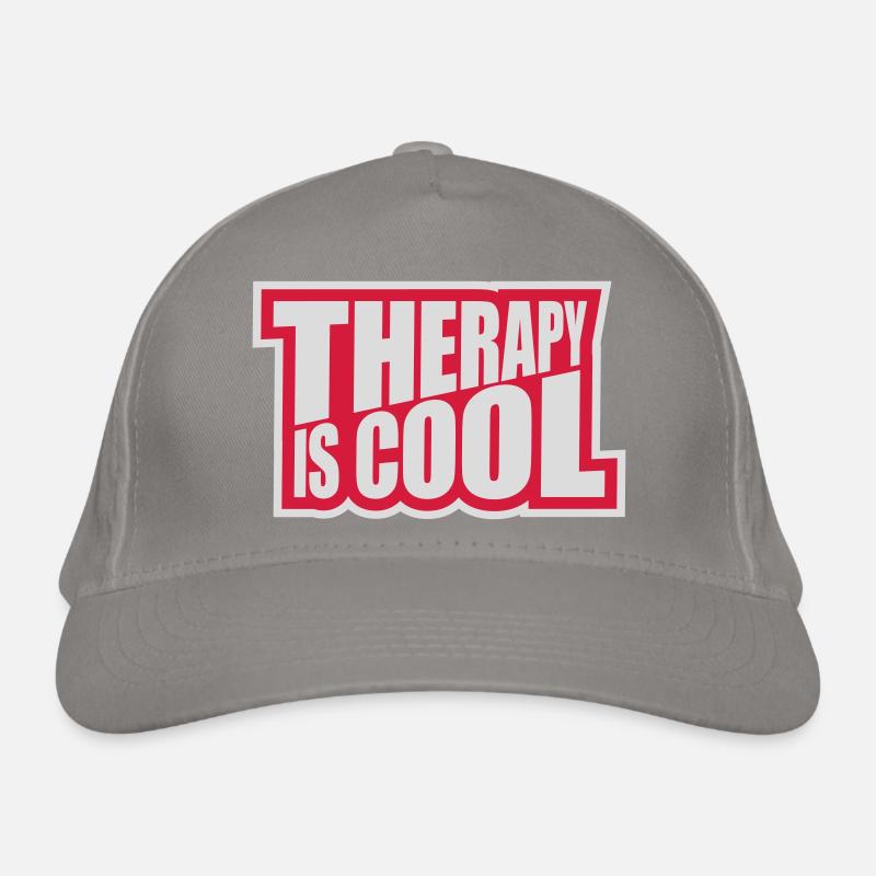 therapy is cool Zitat Bio-Baseballkappe