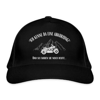 MOTORRAD Ich kenne da eine Abkürzung lustig - Bio-Baseballkappe - Schwarz - Vorne
