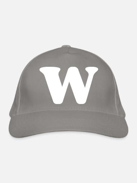 Lettre w - Casquette classique bio - gris clair - Devant