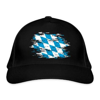 Bayern Flagge used - Bio-Baseballkappe - Schwarz - Vorne