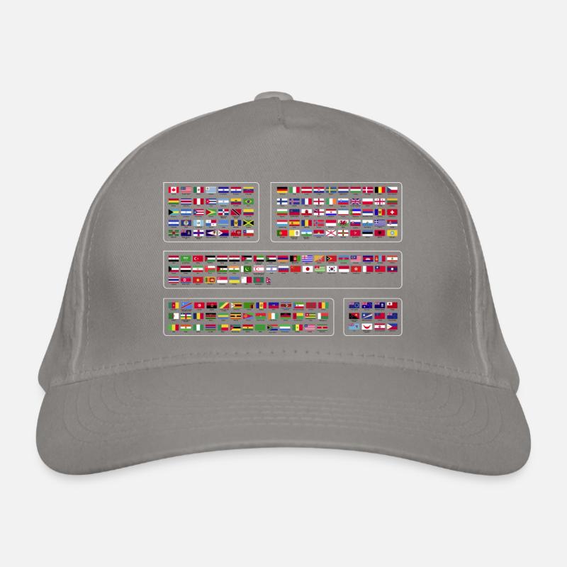 Drapeaux internationaux du monde - Drapeaux des pays Casquette classique bio