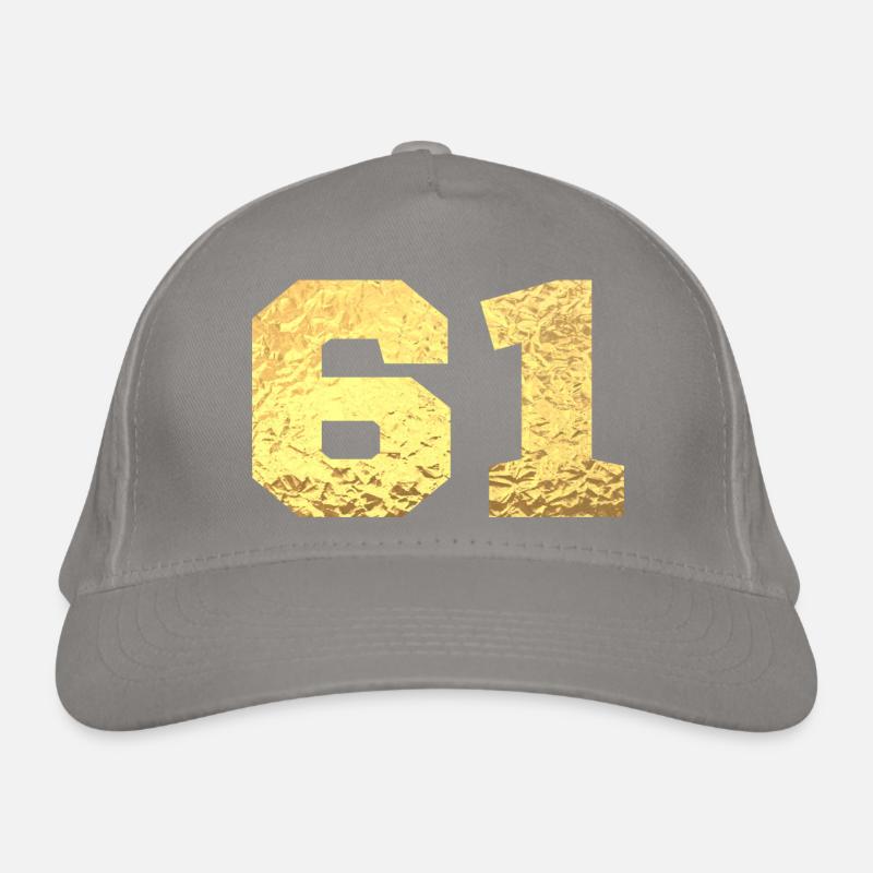 Numéro 61 paillettes doré - 61e anniversaire Casquette classique bio