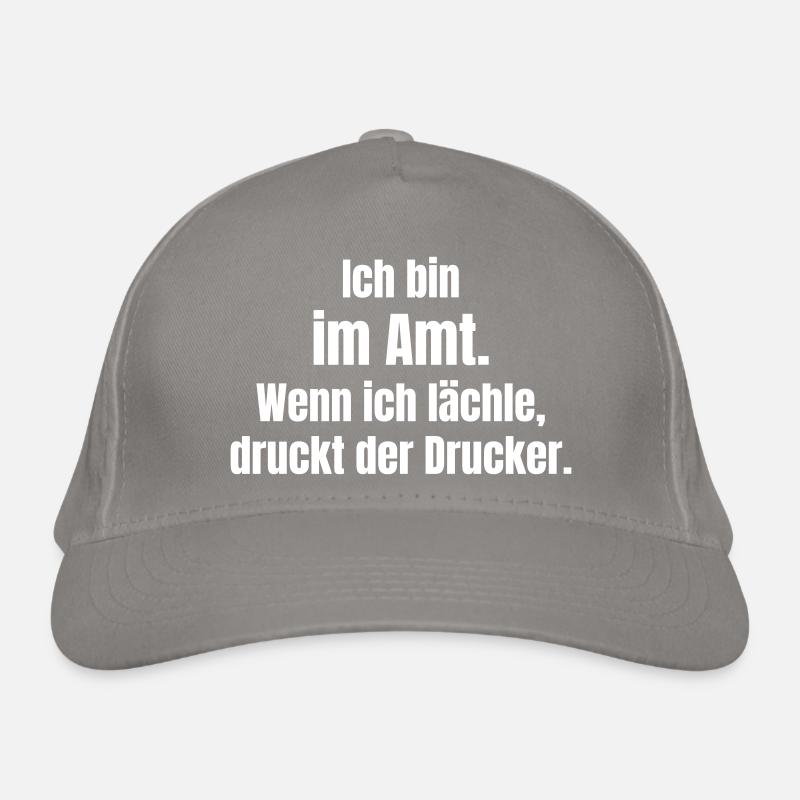 Ich bin im Amt – Druckerwitz Bio-Baseballkappe