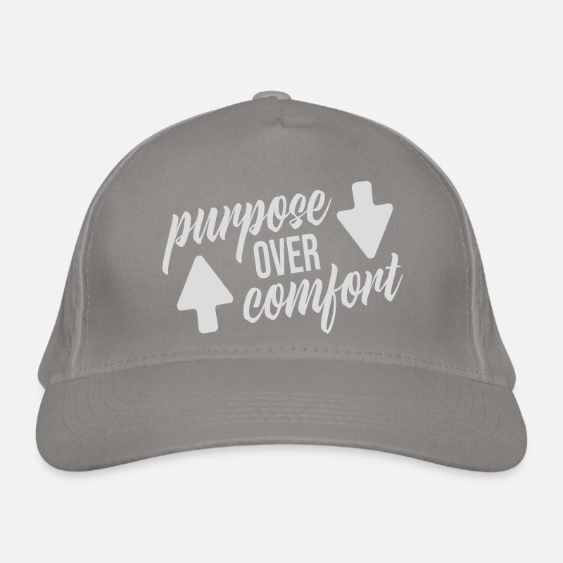 Purpose Over Comfort Motivation Mindset Wachstum Bio-Baseballkappe