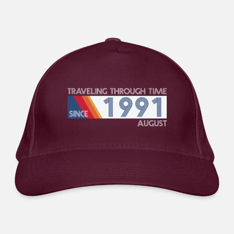 Drôle de voyage dans le temps anniversaire Design août 1991 Casquette classique bio