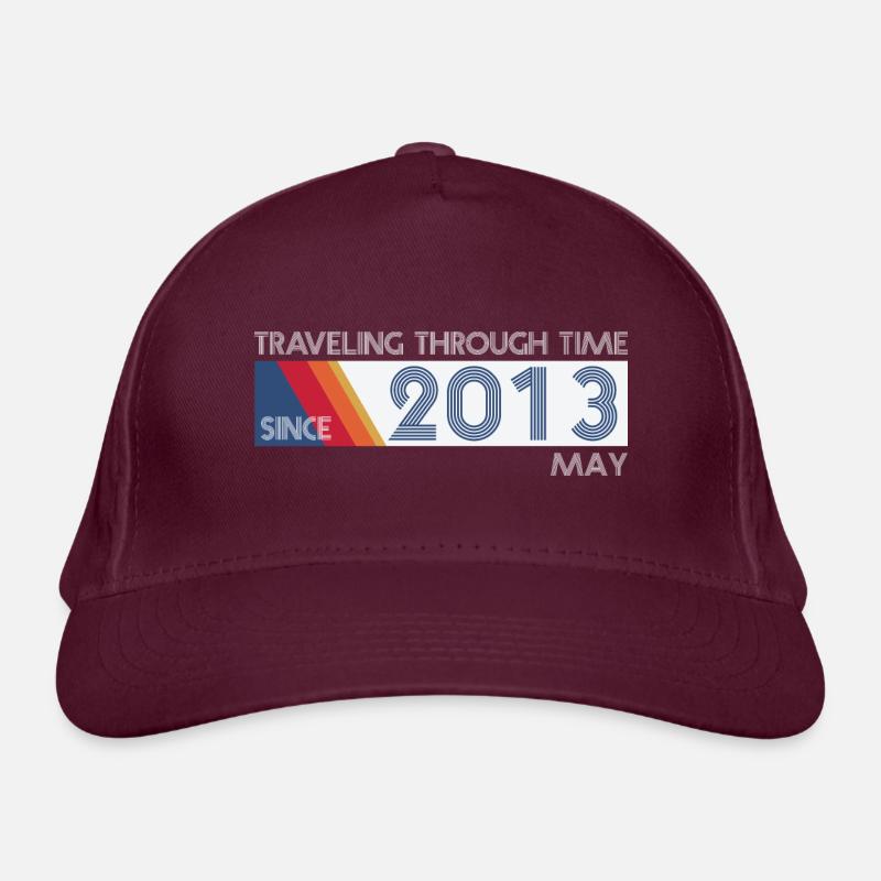 Funny time travel birthday design May 2013 Organic Baseball Cap
