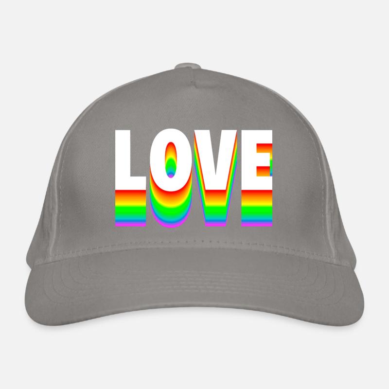 Love Text Rainbow Organic Baseball Cap