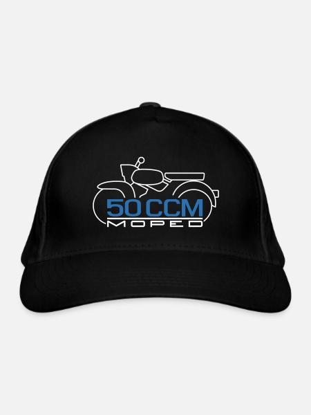 Moped Sperber Habicht 50 ccm Emblem - Bio-Baseballkappe - Schwarz - Vorne