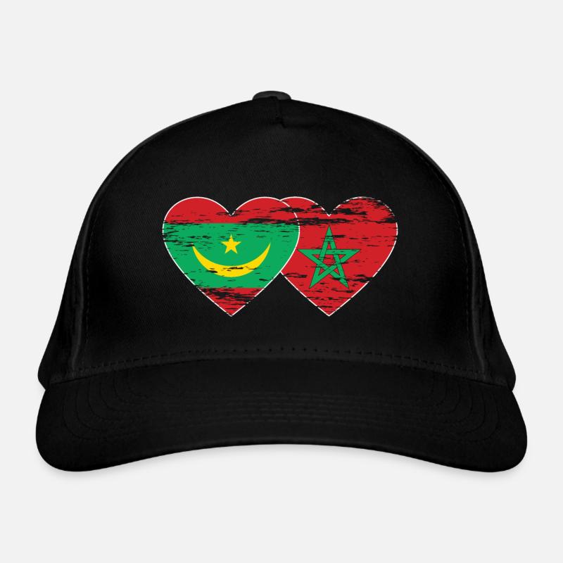 Mauritanie Maroc Drapeau Coeur utilisé Casquette classique bio