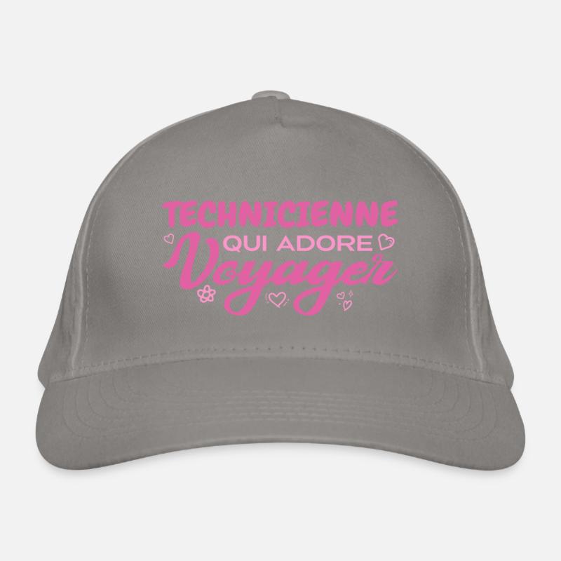 Technicienne globe-trotteuse passionnée de voyages Casquette classique bio