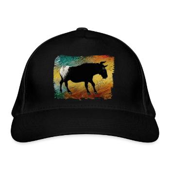 Camargue Stiermalerei - Bio-Baseballkappe - Schwarz - Vorne