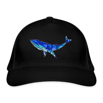 Geometrischer Wal - Abstrakte Meeressäuger - Bio-Baseballkappe - Schwarz - Vorne