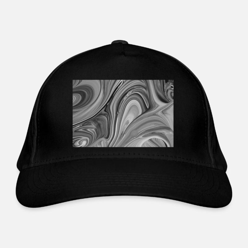 Gros plan du vortex de couleur noir et blanc Casquette classique bio