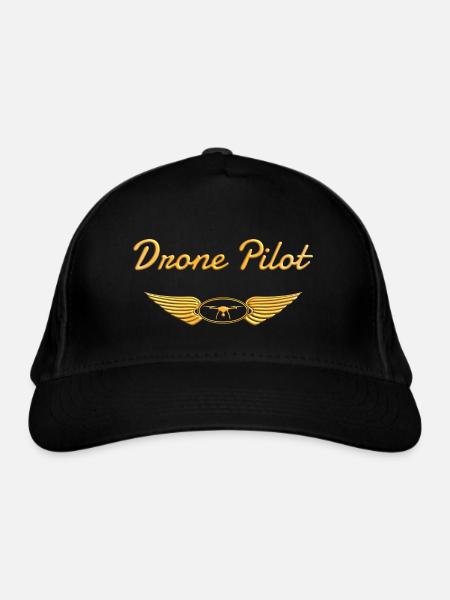 Drohne - Bio-Baseballkappe - Schwarz - Vorne