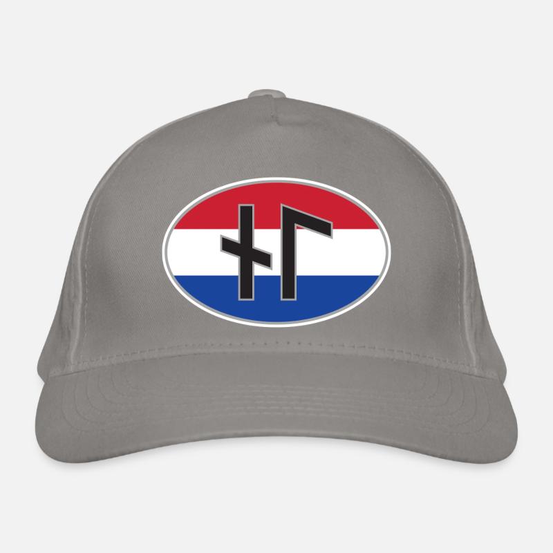 NL (Nederland) Runen-Ländercode-Aufkleber Bio-Baseballkappe