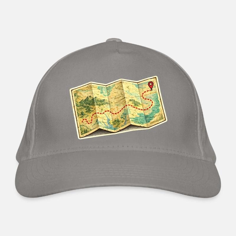 Ancient Map Path Adventure Journey Organic Baseball Cap