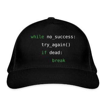 While no success, try again - Bio-Baseballkappe - Schwarz - Vorne