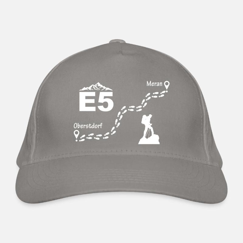 E5 Alpenüberquerung Bio-Baseballkappe