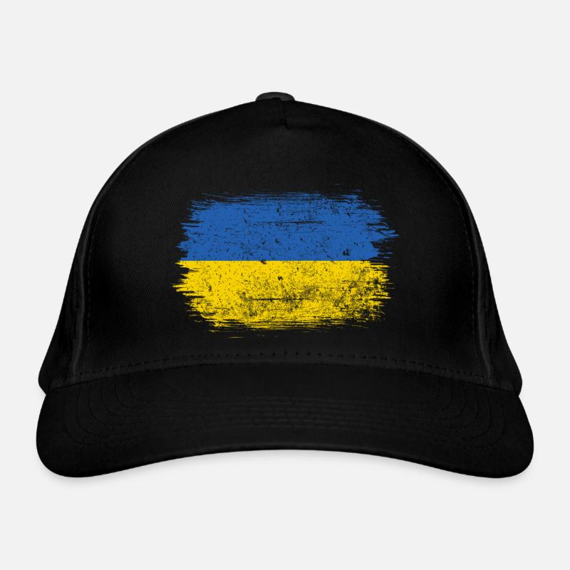 Ukraine Flag Brush Stroke Organic Baseball Cap