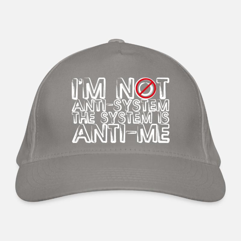 Anti-System Anti-Me Rebellious Statement Design Organic Baseball Cap