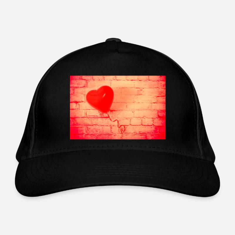 Rotes Herz Bio-Baseballkappe