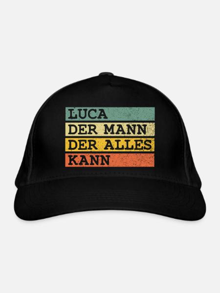 Der Mann Der Alles kann Luca - Bio-Baseballkappe - Schwarz - Vorne