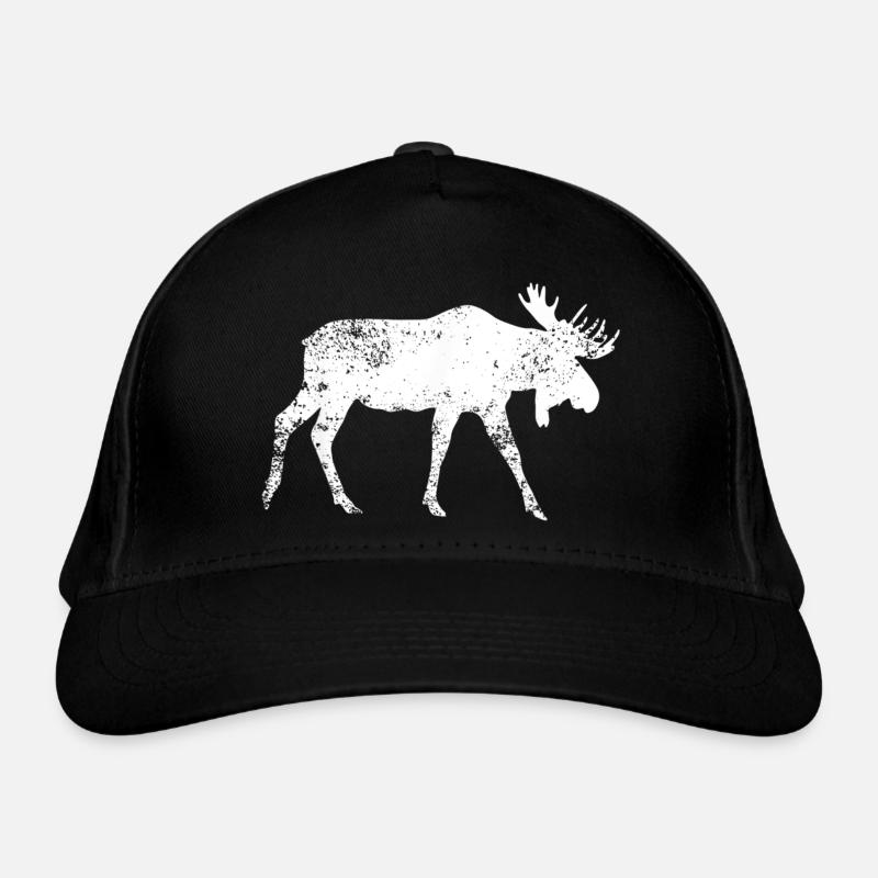 Vintage Moose - Bio-Baseballkappe - Schwarz