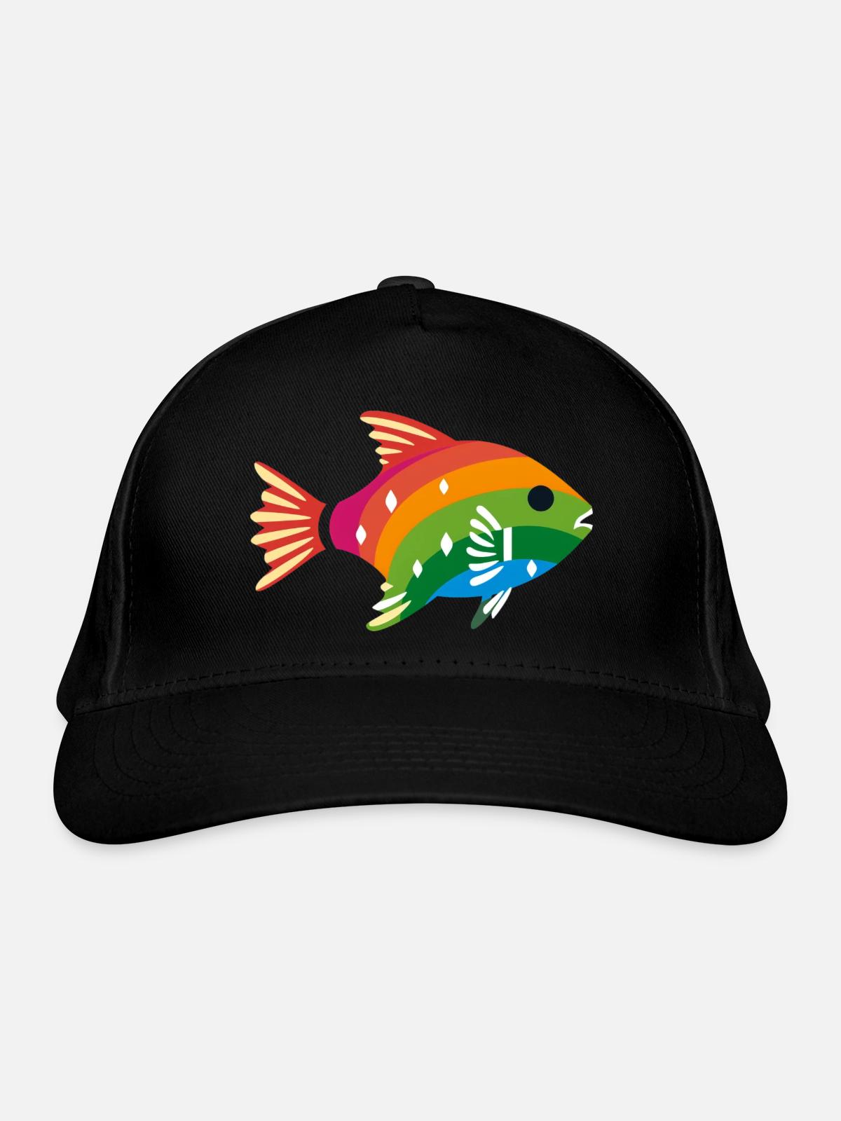 LGBTQIA+ Fish - Organic Baseball Cap - black - Front